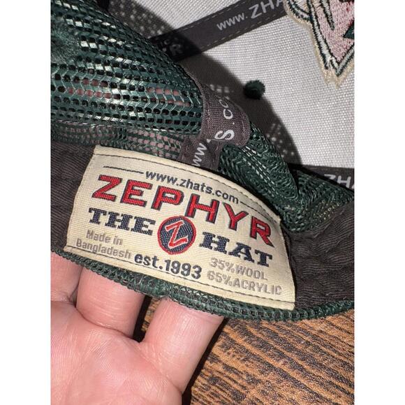 Minnesota Wild Zephyr Hat Snapback Cap Gray Green Mesh NHL Hockey Embroidered - Picture 9 of 11